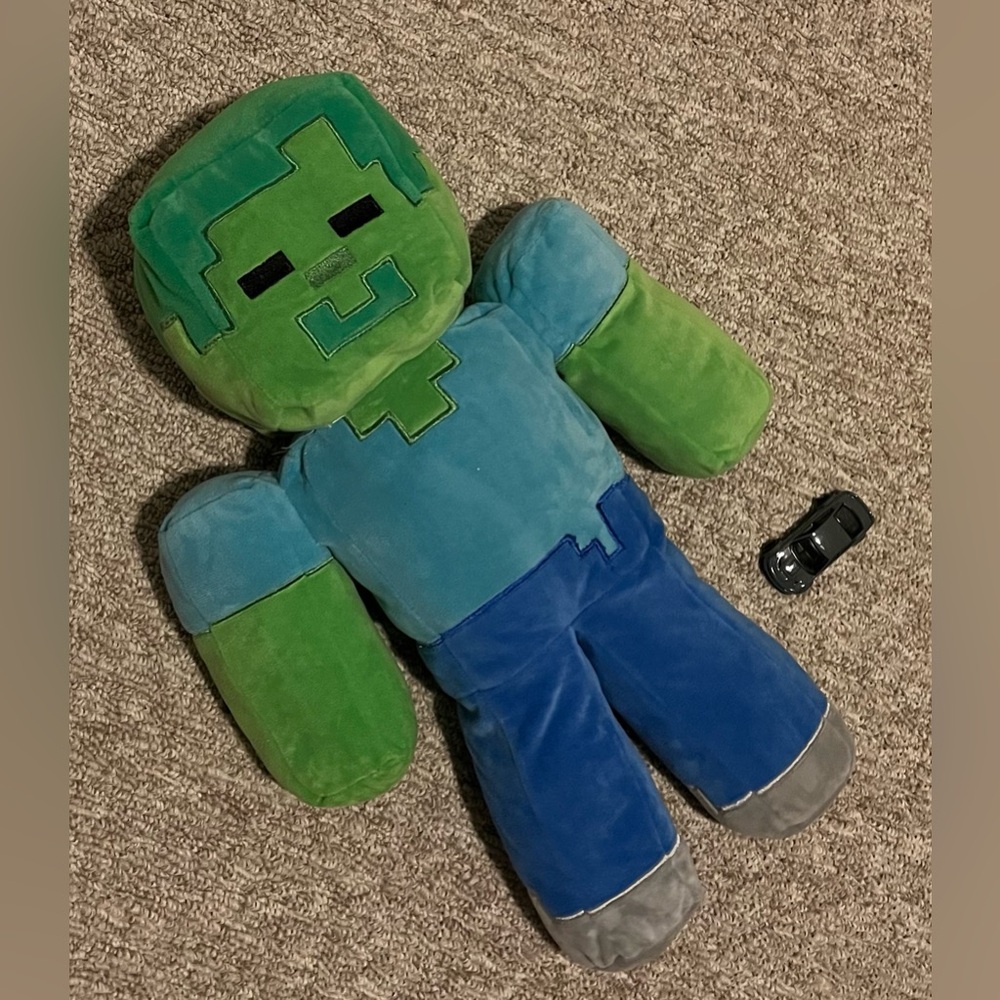 Minecraft Creeper Green & Blue Plush Pixel Character Stuffed Toy 16ā